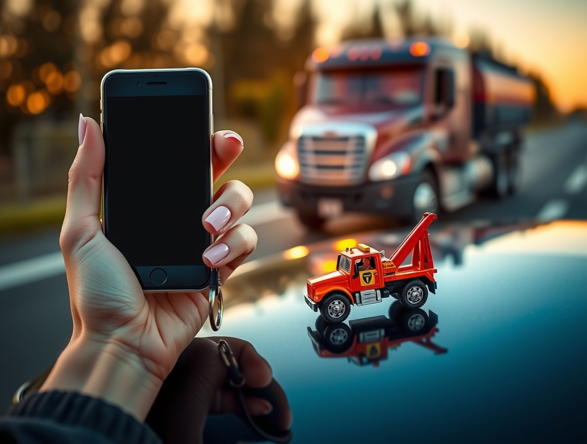 Процесс работы эвакуатора с манипулятором