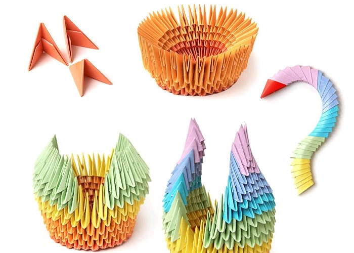 Smuk svane i origami teknik